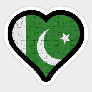 Pakistani Jigsaw Puzzle Heart Design - Gift for Pakistani With Pakistan Roots Sticker